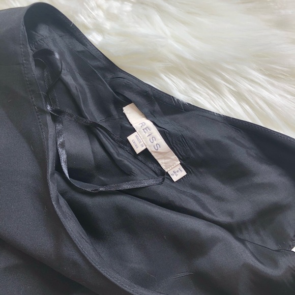 {reiss} silk one-shoulder drape bubble dress - Picture 5 of 8